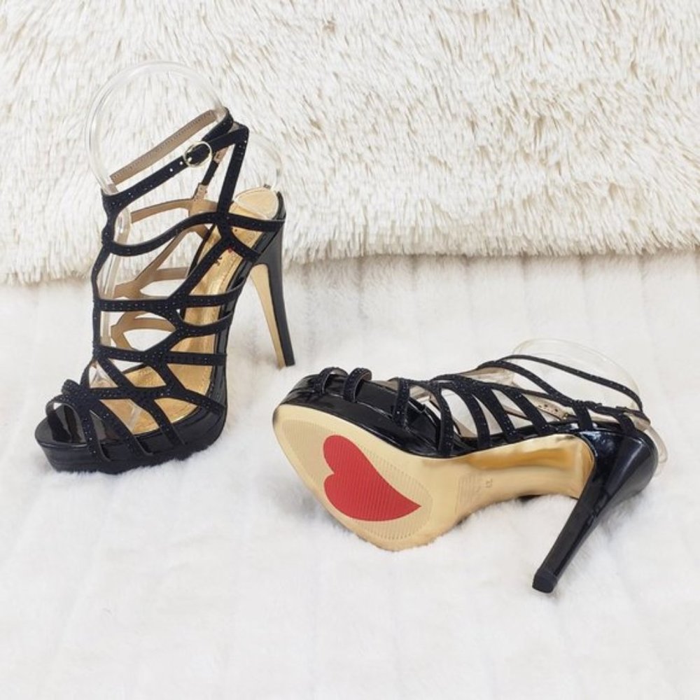 Luichiny Geo Cage Rhinestone Strap Platform High Heel - Picture 6 of 6